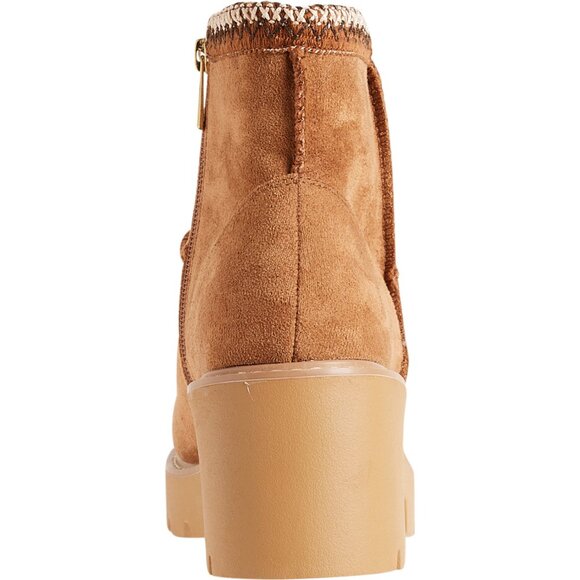 NEW C & C CALIFORNIA Lugged Sole Faux-Shearling Boots tan For Women 023 - Picture 5 of 6